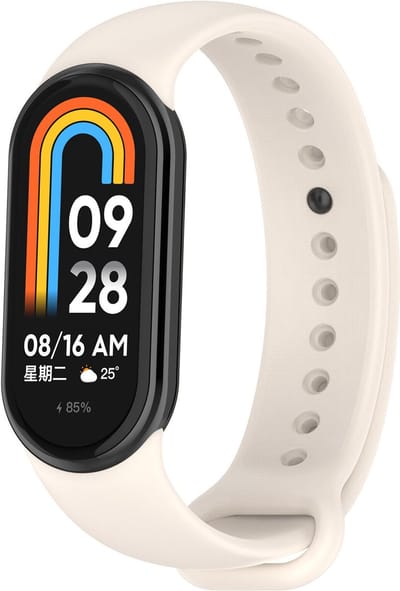 Strap-it siliconen bandje - Geschikt voor Xiaomi Mi Smart Band 8 / Band 9 (sterrenlicht)
