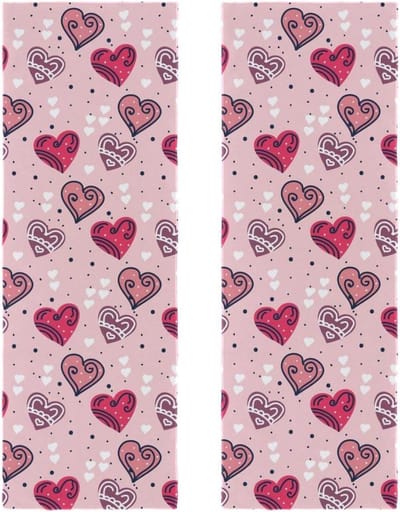 Microvezel Gym Handdoeken - Sporthanddoeken Zacht - Zweet Afvegen - Super Absorberend - 29.5x81.5cm - Roze Hartjes