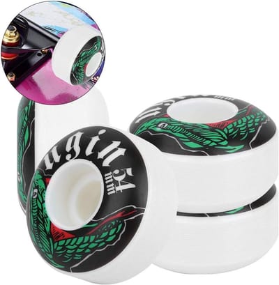 Skateboard Wielen - Longboard Onderdelen - Soepel Rijden - Hoge Veerkracht - 54x32 Mm - Zwart