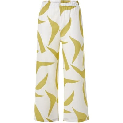 ESMARA Linnen dames broek (Wit/groen, 34)