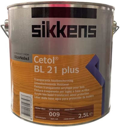Sikkens Cetol BL 21 Plus - Transparante hout impregneer beits - Satijn - Waterbasis -009 Donkere eiken - 2.5L