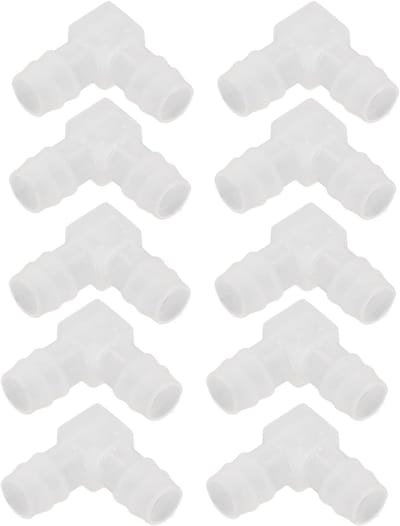 10 stuks 90 graden slangnippel, plastic transparante rechthoekige reducer, barb connector voor aquaria en waterfilters