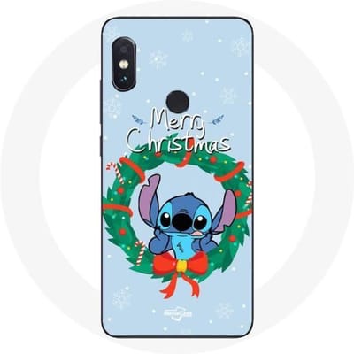 Coque pour Xiaomi Redmi Note 5 Pro Stitch neige joyeux Noël bleu