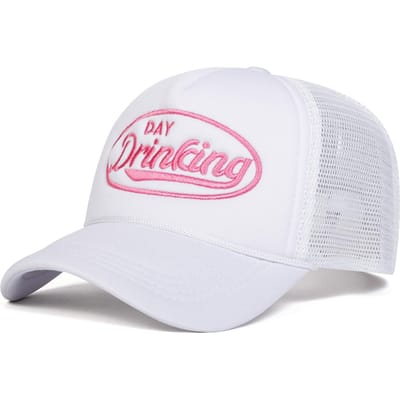 Unisex Dagelijks Drinken Letter Borduurwerk Baseball Net Caps Lente Zomer Buiten Verstelbaar Casual Hoeden Hip Hop Hoed Zonnebrand Hoed white