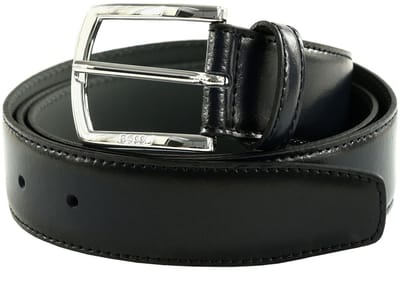 BOSS Leren riem Claus Tx Sz35 Belt W95 Navy donkerblauw