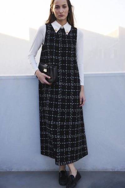 Touché Privé - Tweed gilet met overhemdkraag - Zwart - Dames