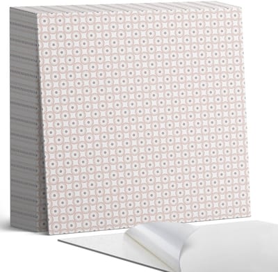 Coloray Plaktegels - Patroon met cirkels in een raster Zelfklevende Tegels - 20 cm x 20 cm - Romig Plaktegels - 20 stuks - Vierkant PVC Tegels - Plaktegels Badkamer - Plaktegels Vloer - Vinyl Tegels Zelfklevend - Wandtegel Zelfklevend