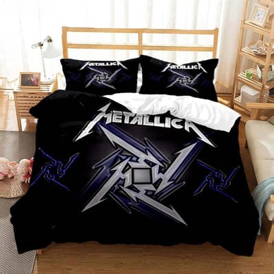 Metal Music Band M-Metallica Beddengoedset Eenpersoons Tweepersoons Tweepersoons Queen Kingsize Bedset Volwassene Kind Slaapkamer Dekbedovertrekset Thuistextiel EU Twin 135x200cm
