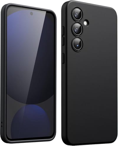 Exobox Geschikt voor Samsung Galaxy S24 FE 5G - Schokbestendige Dunne Back Cover Hoesje - Zwart