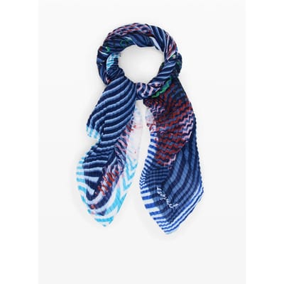 Desigual sjaal Bluestrip Rectangle Foulard Blue Water donkerblauw