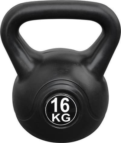 Kettlebell 16 kg voor binnen en buiten Kunststof Zwart