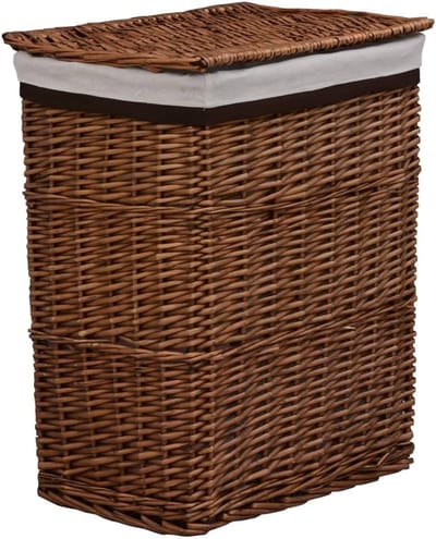 Wasmand Gevlochten - Wasverzamelaar Mand - Wassen Opbergen - Robuust Duurzaam - 43 x 34 x 57.5 cm - Bruin