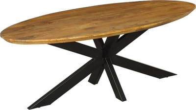 StarFurn Eettafel Brandy - Ovaal Naturel Mangohout - 180x90x76cm