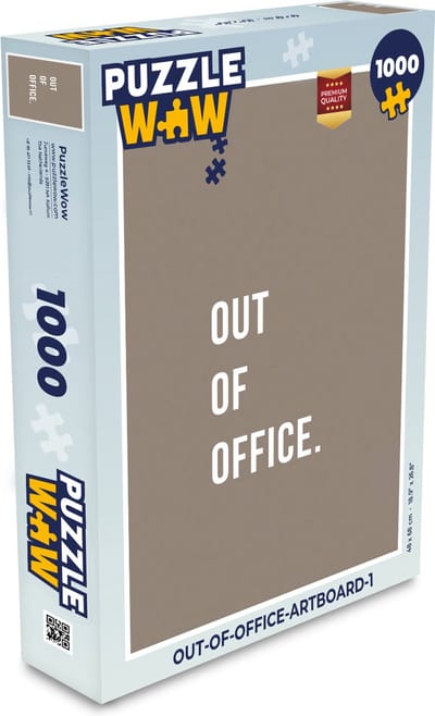 Puzzel Quotes - Out of office - Bruin - Legpuzzel - Puzzel 1000 stukjes volwassenen