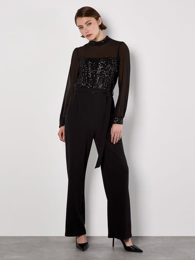 Jumpsuit met pailletten op het lijfje