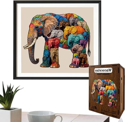 Houten Puzzel - Dieren Puzzel - Familie Ontspanning - 218 Stukjes - 19 x 14 cm - Multi
