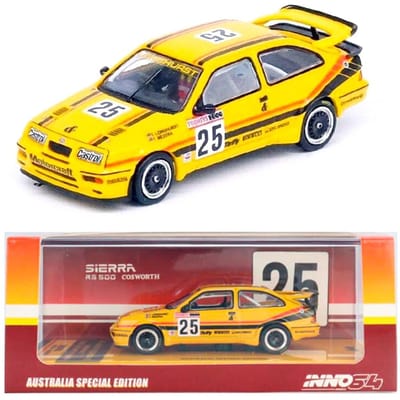 Inno Models Schaal Ford Sierra RS500 BENSON HEDGES Bathurst 1000 Tooheys 1988 Winnaar Australië Exclusief Afgewerkt Model 1/64 #25 & IN64-RS500-1KT88
