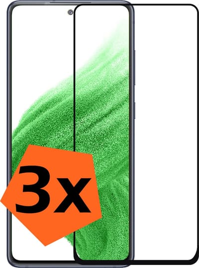 Screenprotector - 3 Stuks - Geschikt voor Samsung Galaxy A53 - Full Cover - Gehard Glas - Beschermglas - Tempered Glass - Screen Protector