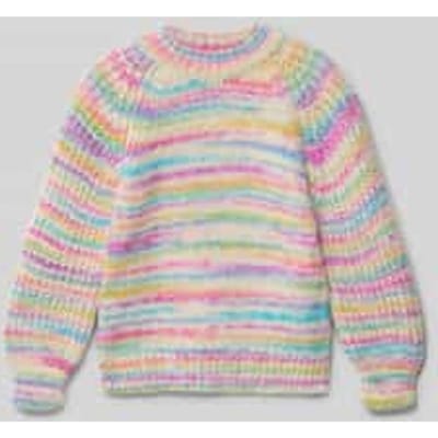 Regular fit gebreide pullover met gemêleerde strepen, model 'CARMA-LIA'
