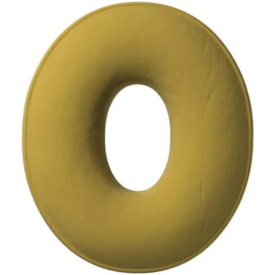 Kussen letter o Yellow Tipi Posh Velvet