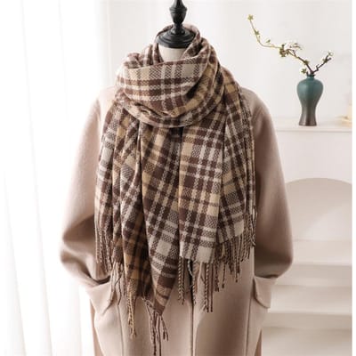 200*70Cm Mode Kasjmier Sjaal Warm Winter Voor Vrouwen Omslagdoeken Sjaals Neckerchief Pashmina Foulard Deken Streep Ontwerper 70x200cm