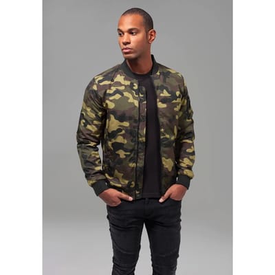 Urban Classics Light Camo Bomber Jacket Woodcamo Taglia: L | Bomber Outlet | Unisex