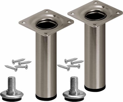 Meubel poot - Bankvoet tafelvoet - Meubels verhogen - Verstelbaar tot 50 kg - Hoogte 10 cm - Geborsteld staal