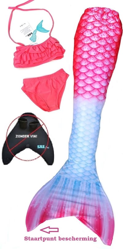 Zeemeerminstaart met bikini Pastel maat 150 | Zonder monovin |