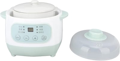 Kleine Slowcooker - Stoofpot Maker - Langzaam Koken - Keramische Binnenpot - 1 Liter Capaciteit - Groen