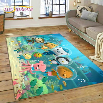 3D Cartoon De Octonauten Barnacles Gebiedskleed, Tapijtkleed voor Woonkamer Slaapkamer Sofa Deurmat Decoratie, Kinderen Antislip Vloermat 40x60cm