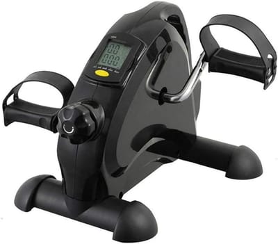 Hometrainer met LCD-scherm - Beentrainer Fitnessapparaat - Thuis sporten - Stille beweging - Compact ontwerp - Zwart