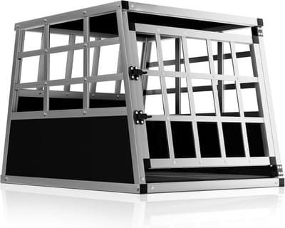 MKSS® Luxe Hondenbench Grote Honden - Kattenbench - Kattenren - Hondenhok Buiten en Binnen - 100x75cm - RVS - Zwart