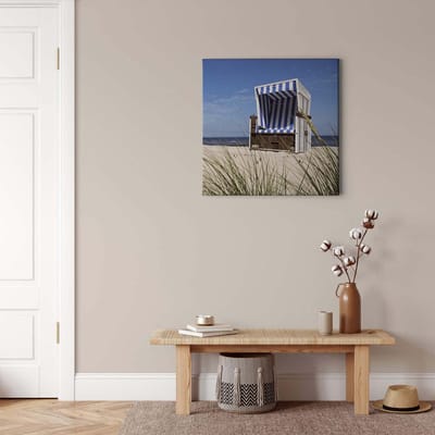 Canvas print DD123275 Beach Chair A.S. Création 0,5 x 0,5 m Blauw Kantoor Hal/Gang Keuken Slaapkamer Woonkamer