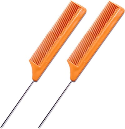 Haar Prikkam - Fijne Tand Kam - Professioneel Stylen - Hittebestendig Materiaal - 20 Cm Lengte - Bruin