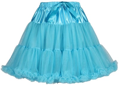 Petticoat Cabaret - met Strik - Turquoise - Carnavalskleding - Volwassenen - Dames - One Size