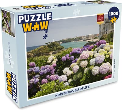 Puzzel Hortensias bij de zee - Legpuzzel - Puzzel 1000 stukjes volwassenen