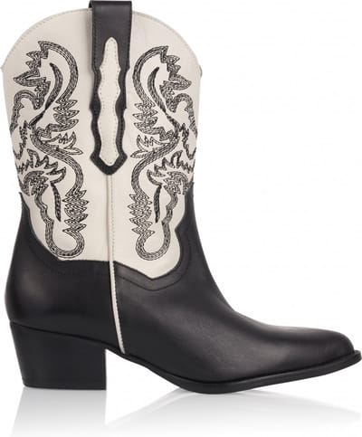 DWRS Brady Wit Zwart Dames Boot - Maat 38