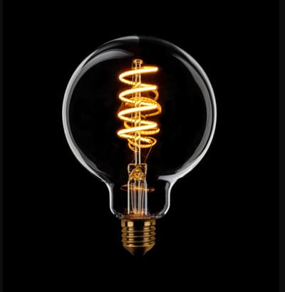 ETH Globe 80mm Filament spiraal LED 7w E27 240v 2200k 3 stappen dimbaar helder