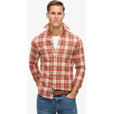 Superdry Vintage Geruit Overhemd van Biologisch Katoen Wit Grootte: M