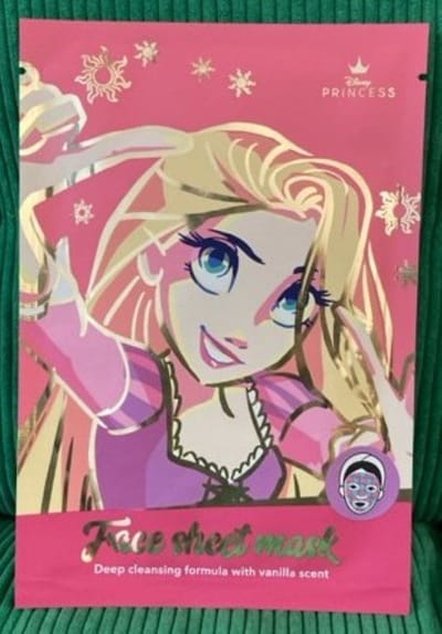 Disney princess Face sheet mask - Rapunzel Raponsje - diep reinigend gezichtsmasker - tissue masker - vanille vanilla - prinsessen