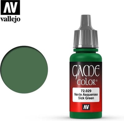Vallejo Hobbyverf Acrylverf - 72029 Game Color - Sick Green - Acryl - Verf flesje - 18 ml