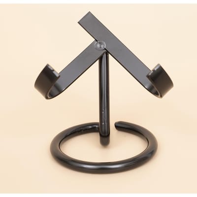 1 ST Eenvoudige Metalen Liefde Kristallen Basis, kristallen bol erts standaard basis, kristallen steen houder, geschikt voor huis woonkamer kantoor decoratie zwart