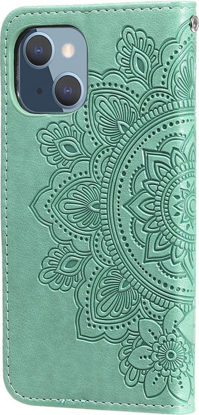 Peachy Wallet Bookcase kunstleer mandala hoesje geschikt voor iPhone 13 mini - groen