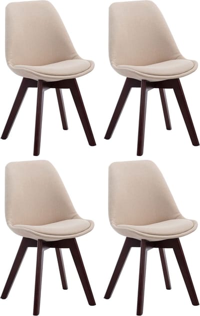 CLP Borneo V2 Set van 4 eetkamerstoelen - Stof taupe natura