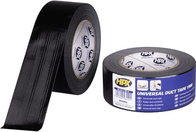 HPX Duct tape 1900 - Sterke hechting - Scheurvast - Waterbestendig - Zwart 48mm x 50m