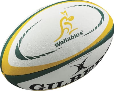 Rugby Bal - Sportbal Wedstrijdbal - Rugby Spelen - Officiële Licentie - Maat 5 - Wit Geel Groen