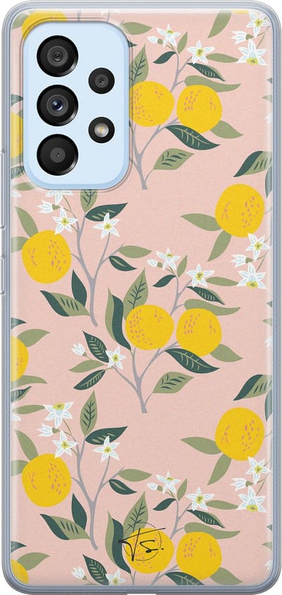 Hoesje geschikt voor Samsung Galaxy A33 - Citroenen - Soft Case - TPU - Print - Geel - Mooie Telefoonhoesjes