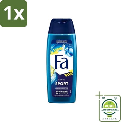 1 x Fa - Douchegel - Active Sport - Verfrissend & Langdurig - Hydraterend - 250 ml - Douchegel - Citrusgeur - Energie - Verfrissend - Hydraterend