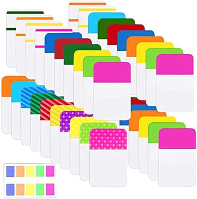 BOTC Sticky Notes - 900 stuks - Index Labels - Beschrijfbaar - Zelfklevende Bestandslabels - Gekleurde Pagina's met markeringen