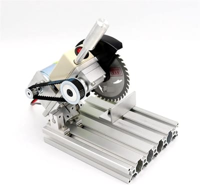 Mini Tafelzaag - Precisie Snijmachine - Modelbouw Zagen - Aluminium Constructie - 180 mm breed - Zilver